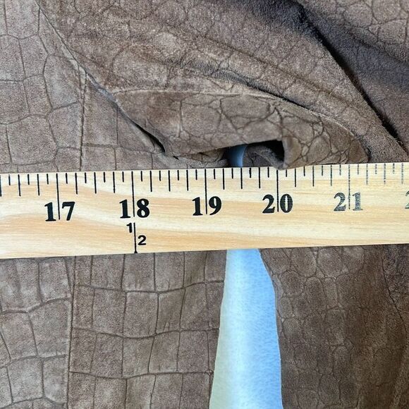 Jolie Vintage‎ Eric Gaskins Crocodile Embossed Leather Women's Blazer- Small - Picture 3 of 7